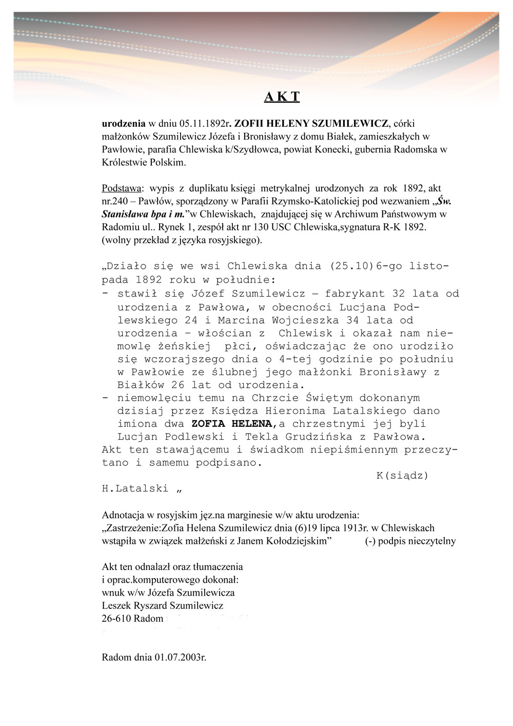 ALBUM RODOWY 115a zcom 