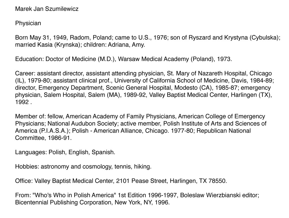 Marek Szumilewicz BIOGRAM